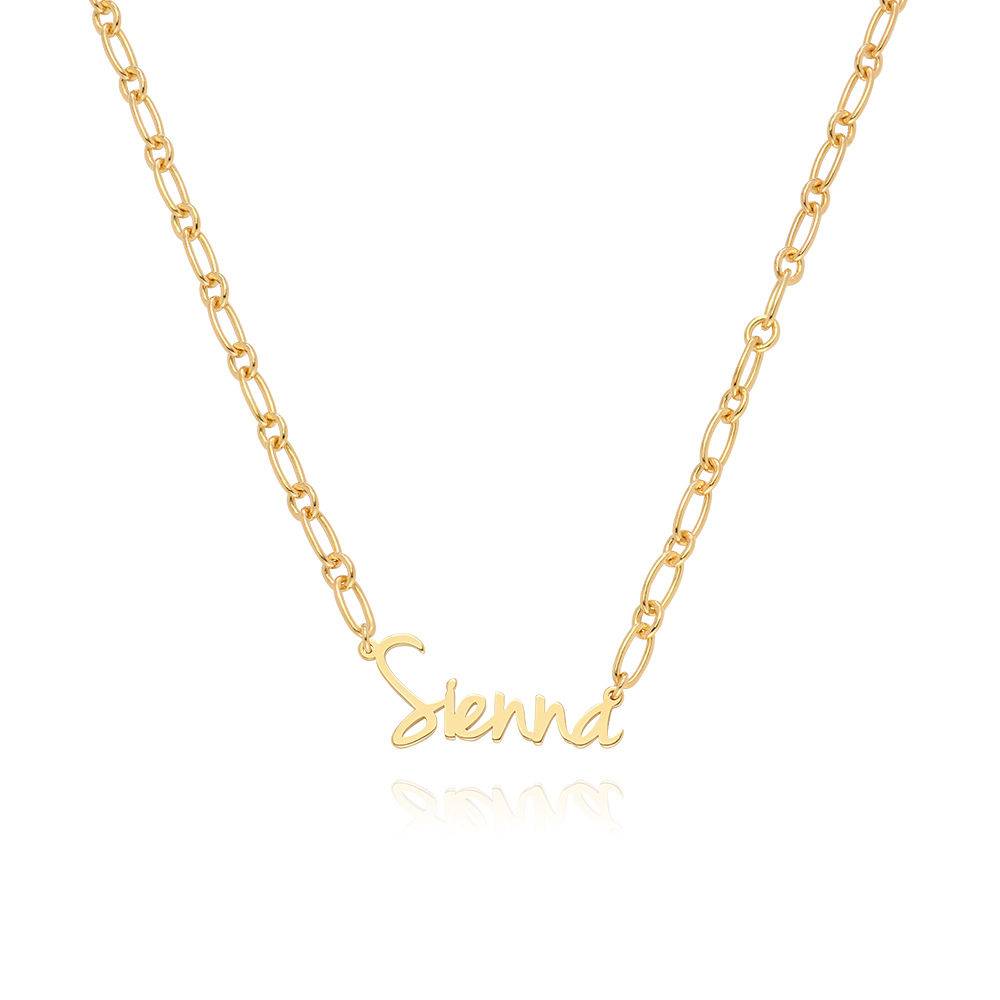 Flow Loop Chain Name Necklace in 18k Gold Plating-4 product photo