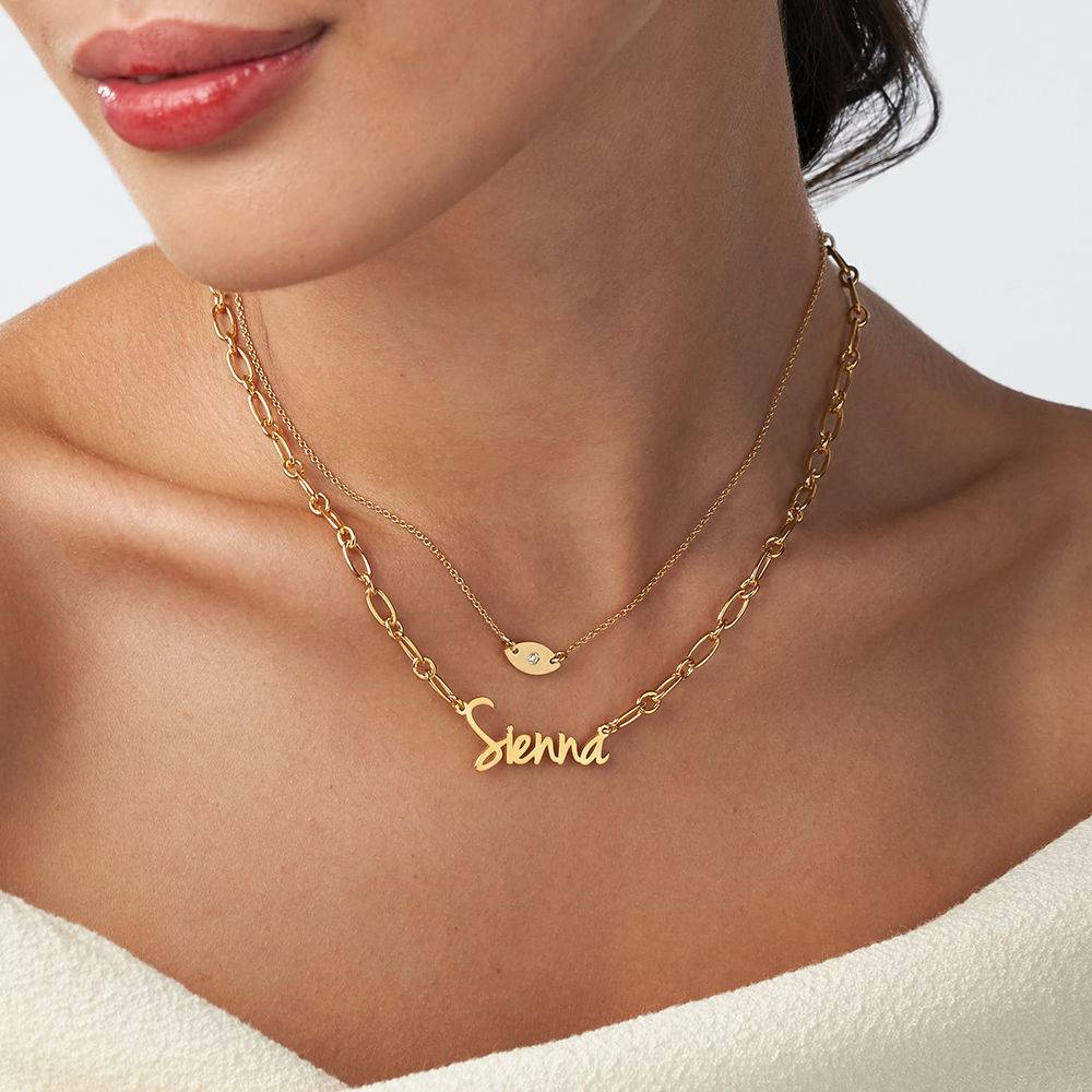 Flow Loop Chain Name Necklace in 18k Gold Plating-1 product photo