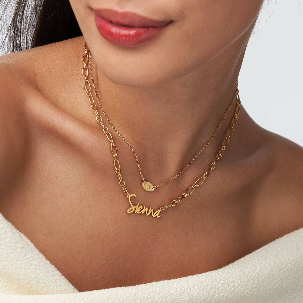 Flow Loop Chain Name Necklace in 18k Vermeil-2 product photo