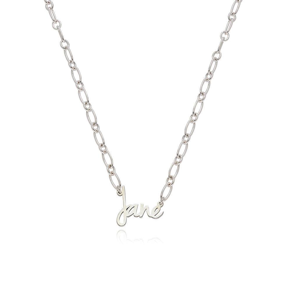 Loop Chain Name Necklace in Silver-2 product photo
