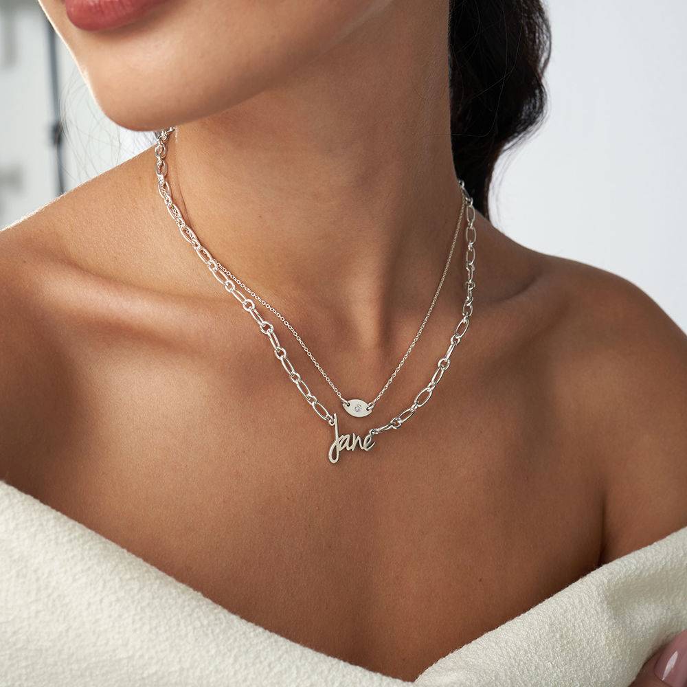Loop Chain Name Necklace in Silver-1 product photo