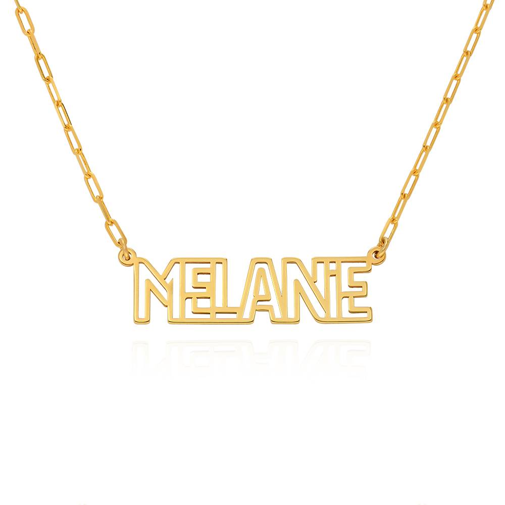Labyrinth Name Necklace in 18K Gold Plating-2 product photo
