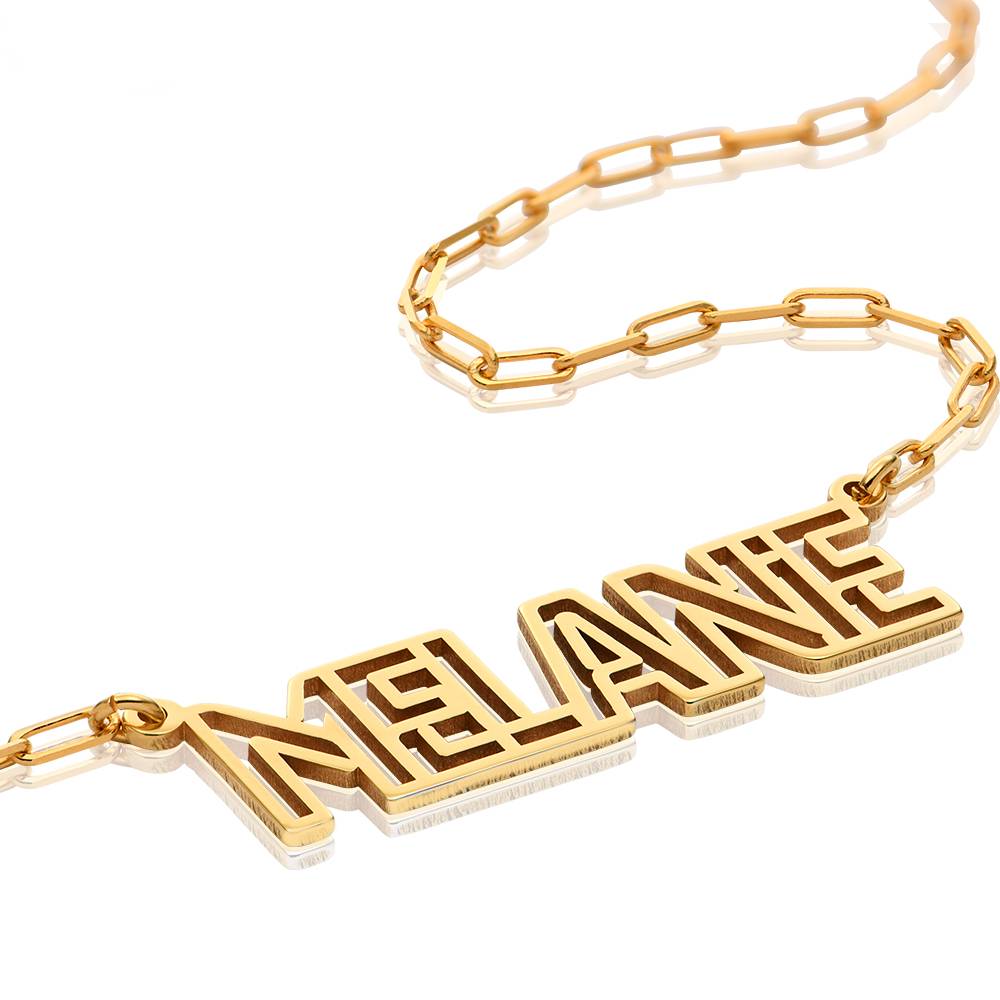 Labyrinth Name Necklace in 18K Gold Plating-5 product photo