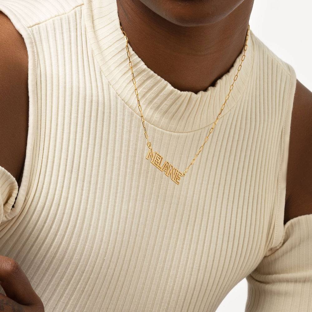 Labyrinth Name Necklace in 18K Gold Vermeil-1 product photo