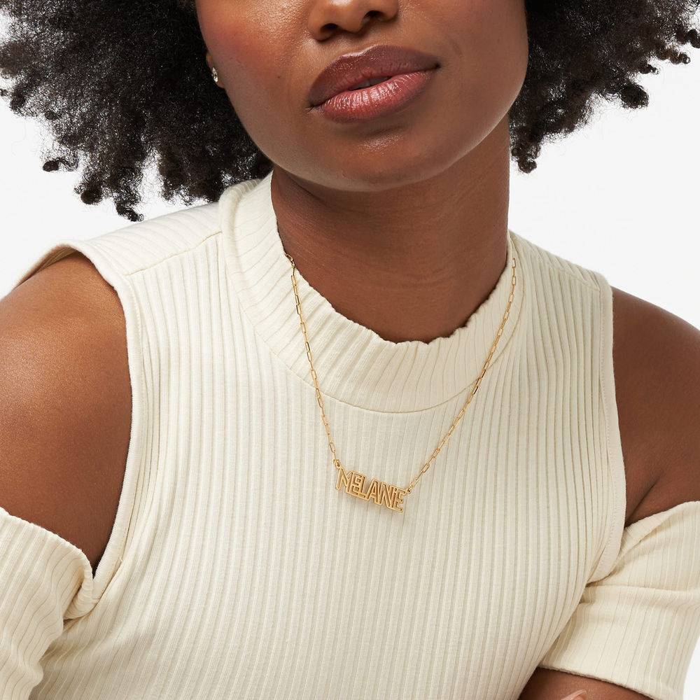Labyrinth Name Necklace in 18K Gold Vermeil-5 product photo