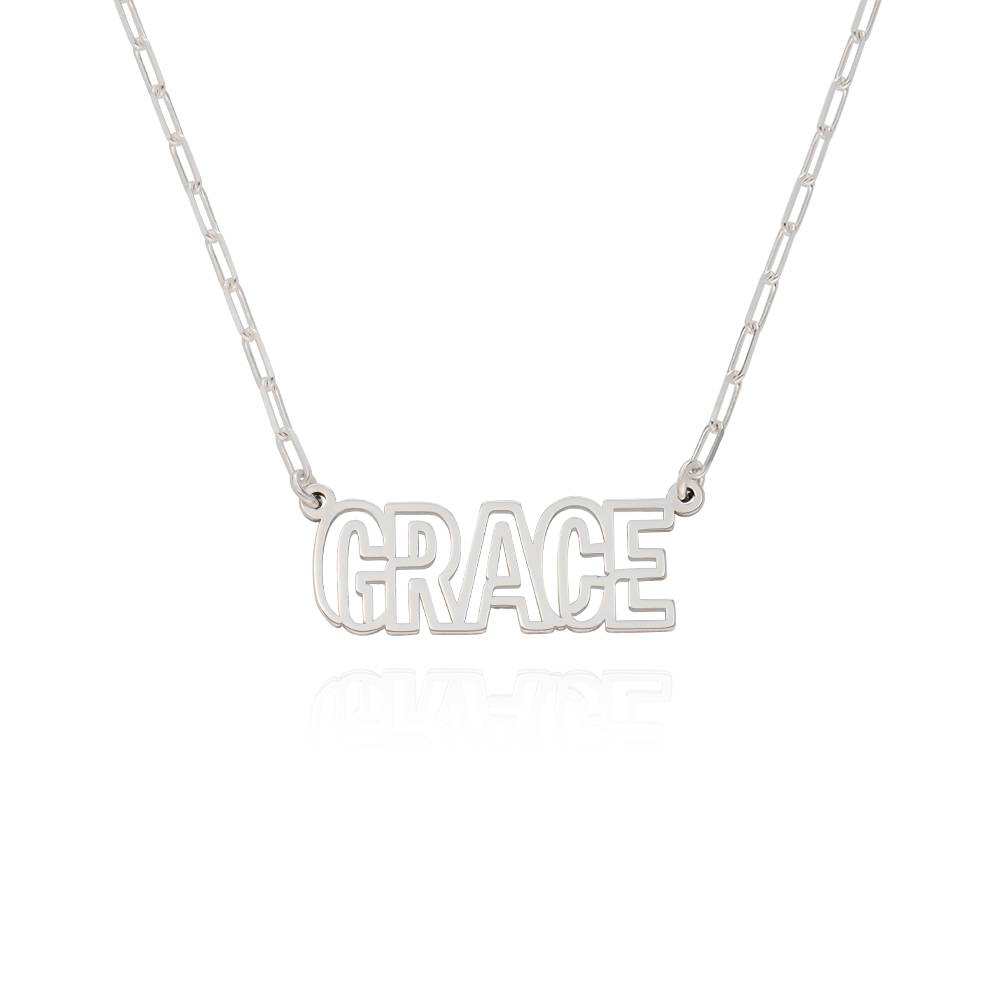 Labyrinth Name Necklace in Sterling Silver-1 product photo