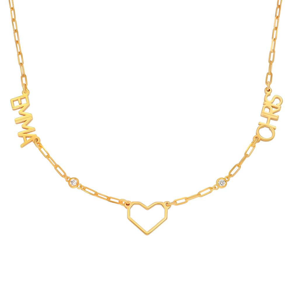 Heartstopper Name Necklace With Diamonds in 18K Gold Vermeil-4 product photo