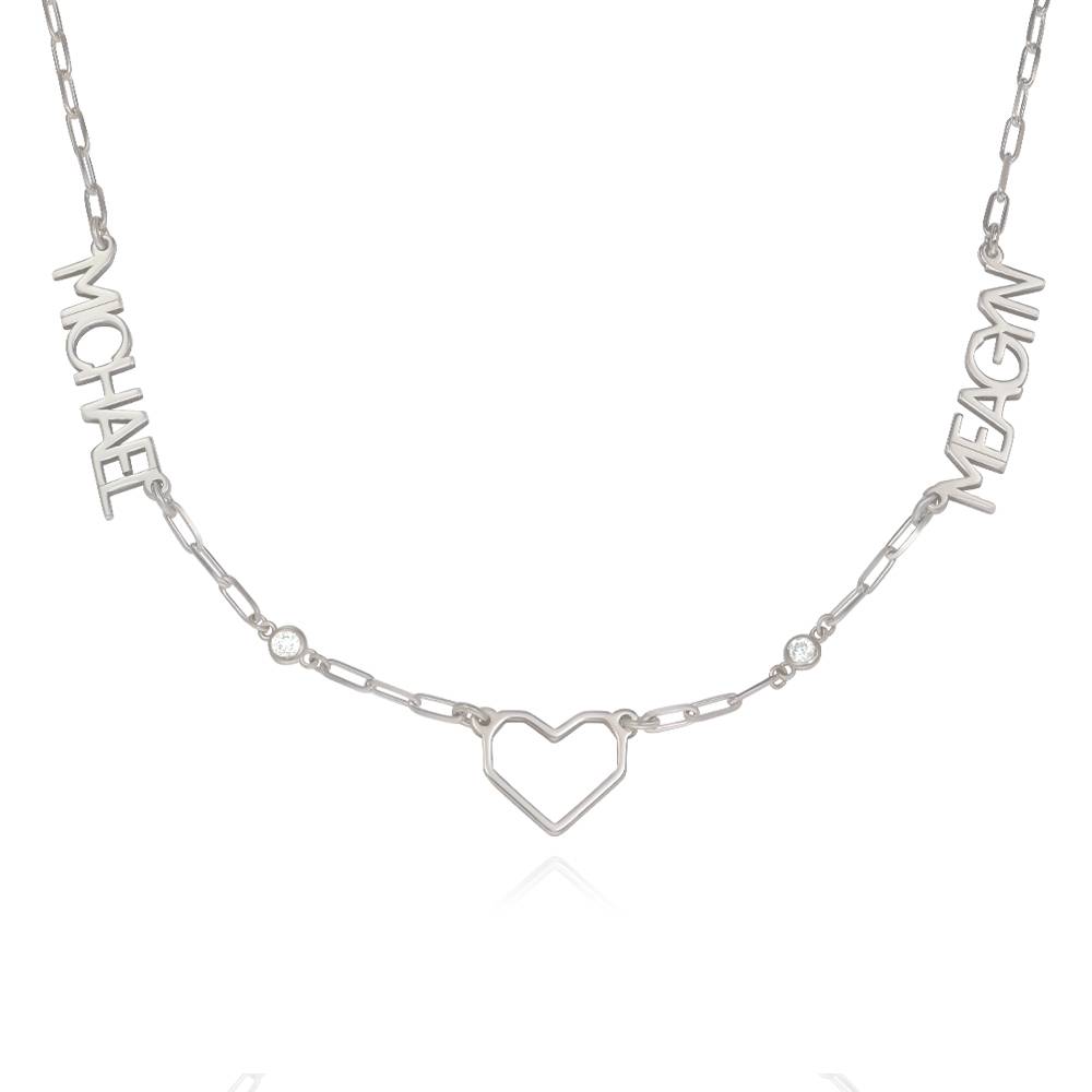 Heartstopper Name Necklace With Diamonds in Sterling Silver-1 product photo