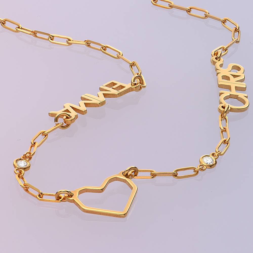 Heartstopper Name Necklace With Diamonds in 18K Gold Plating-2 product photo