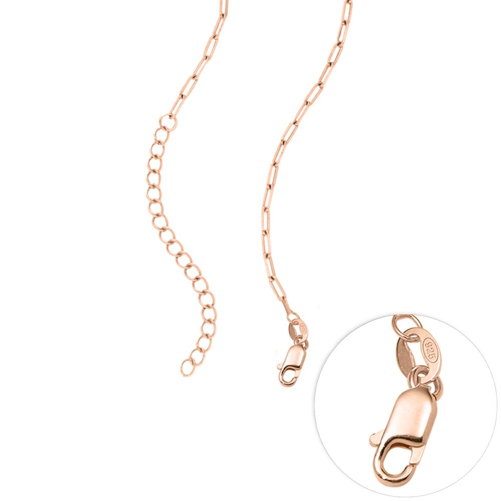 Modern Lovers Heart Name Necklace With Diamonds in 18K Rose Gold Plating-1 product photo