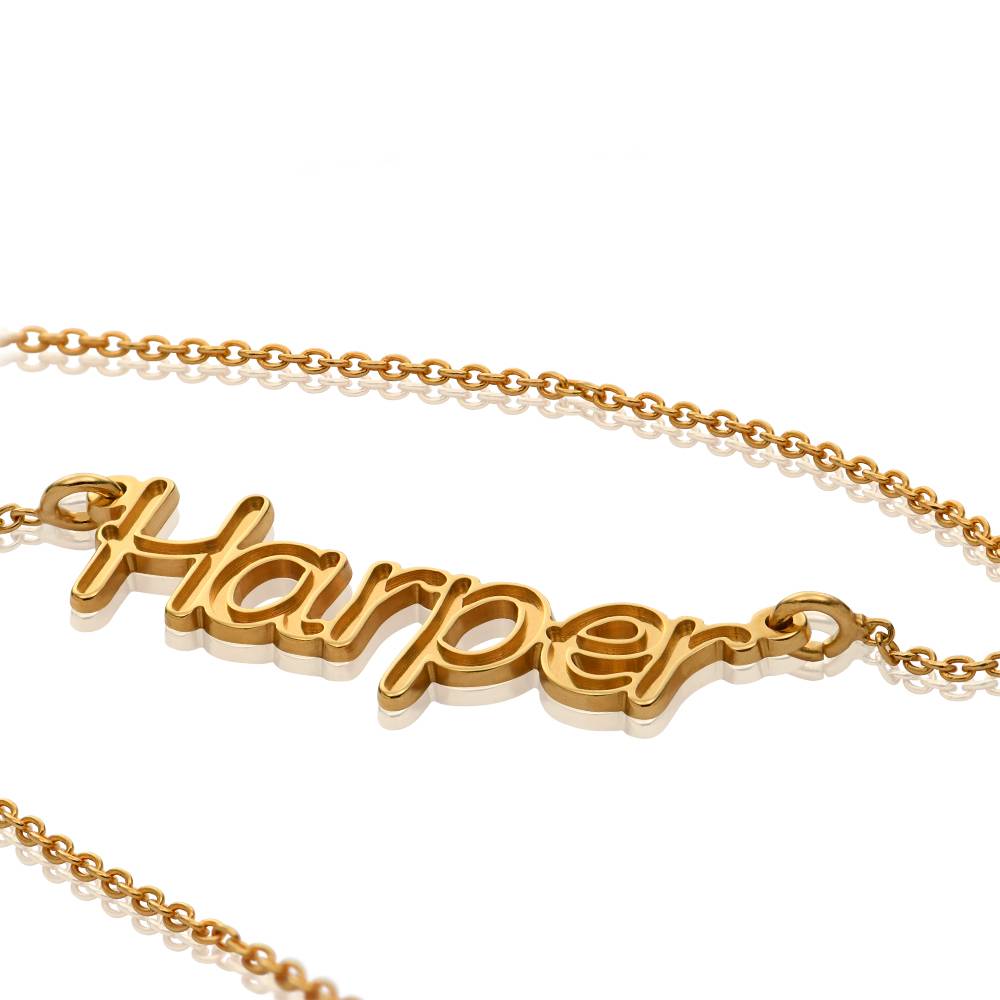Rollercoaster Name Necklace in 18K Gold Vermeil-1 product photo