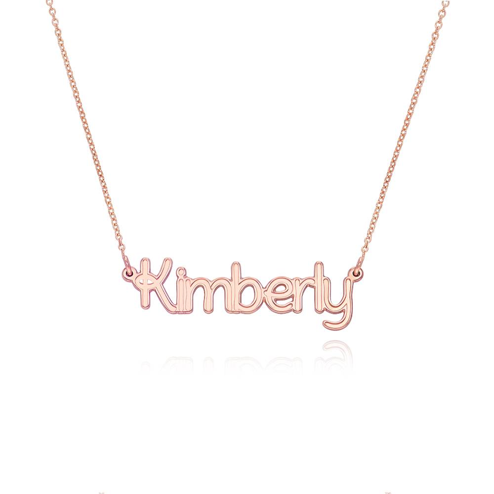 Rollercoaster Name Necklace in 18K Rose Gold Plating-6 product photo