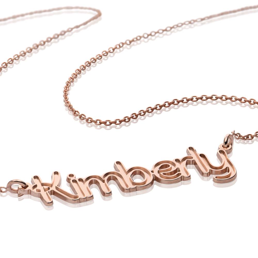 Rollercoaster Name Necklace in 18K Rose Gold Plating-1 product photo