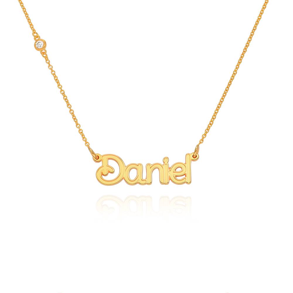 Rollercoaster Name Necklace with Diamond in 18K Gold Plating-5 product photo