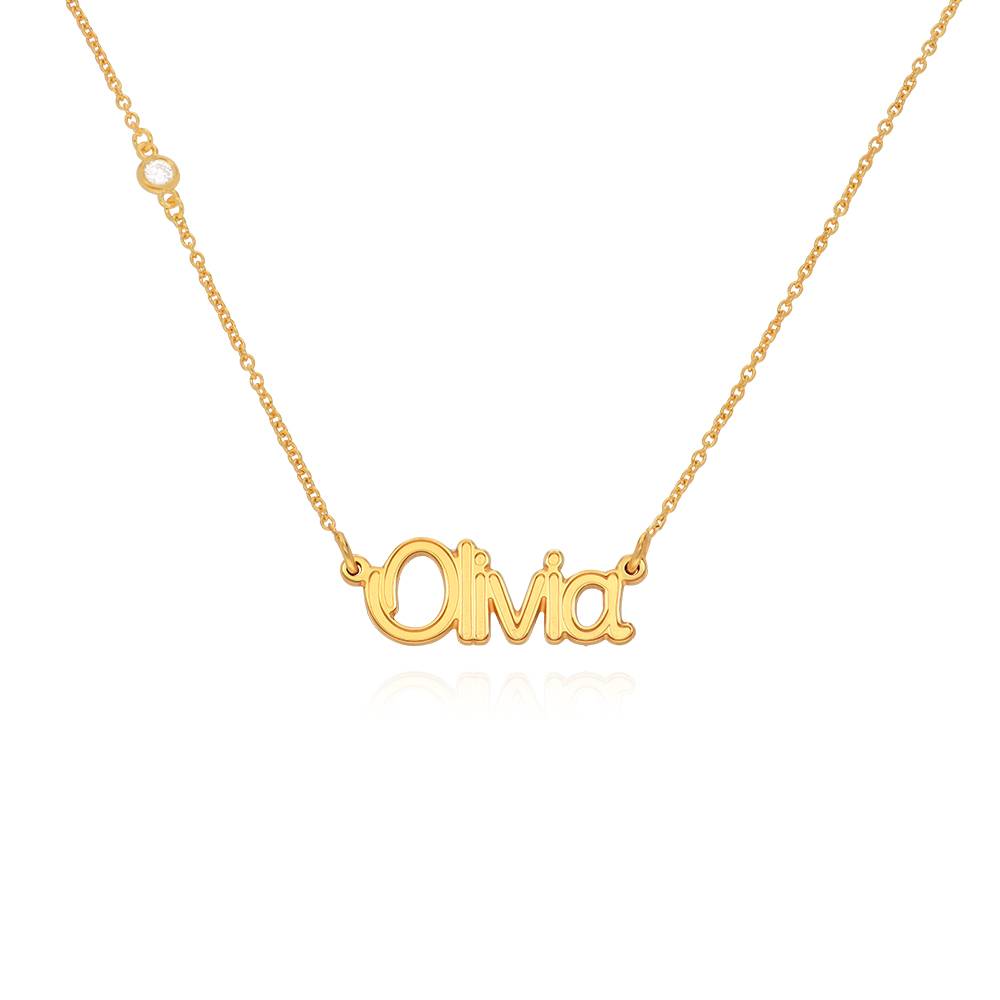Rollercoaster Name Necklace with Diamond in 18K Gold Vermeil-1 product photo