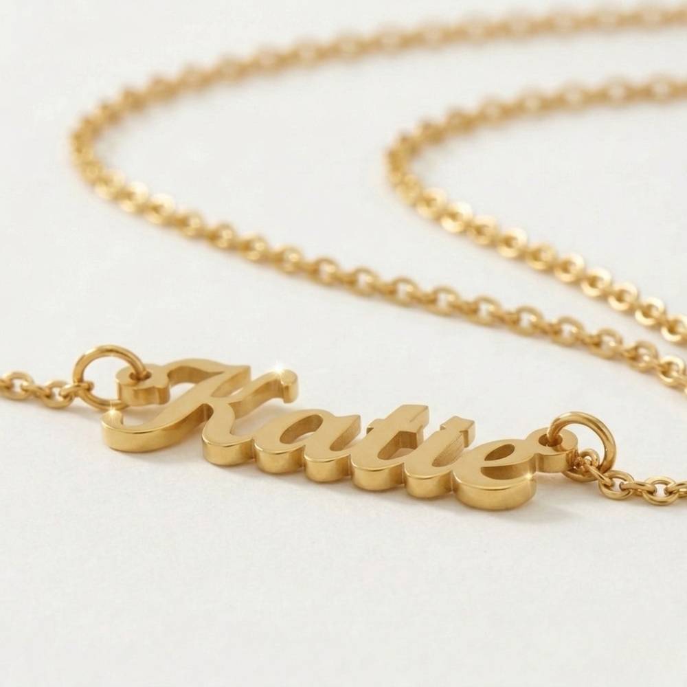Custom Name Necklace in 18K Gold Plated Stainless Steel-1 product photo