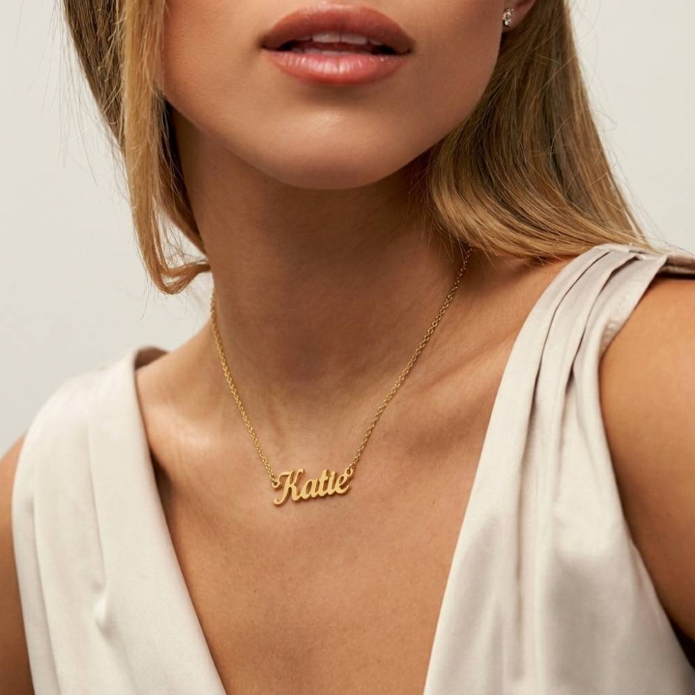 Custom Name Necklace in 18K Gold Plated Stainless Steel-2 product photo