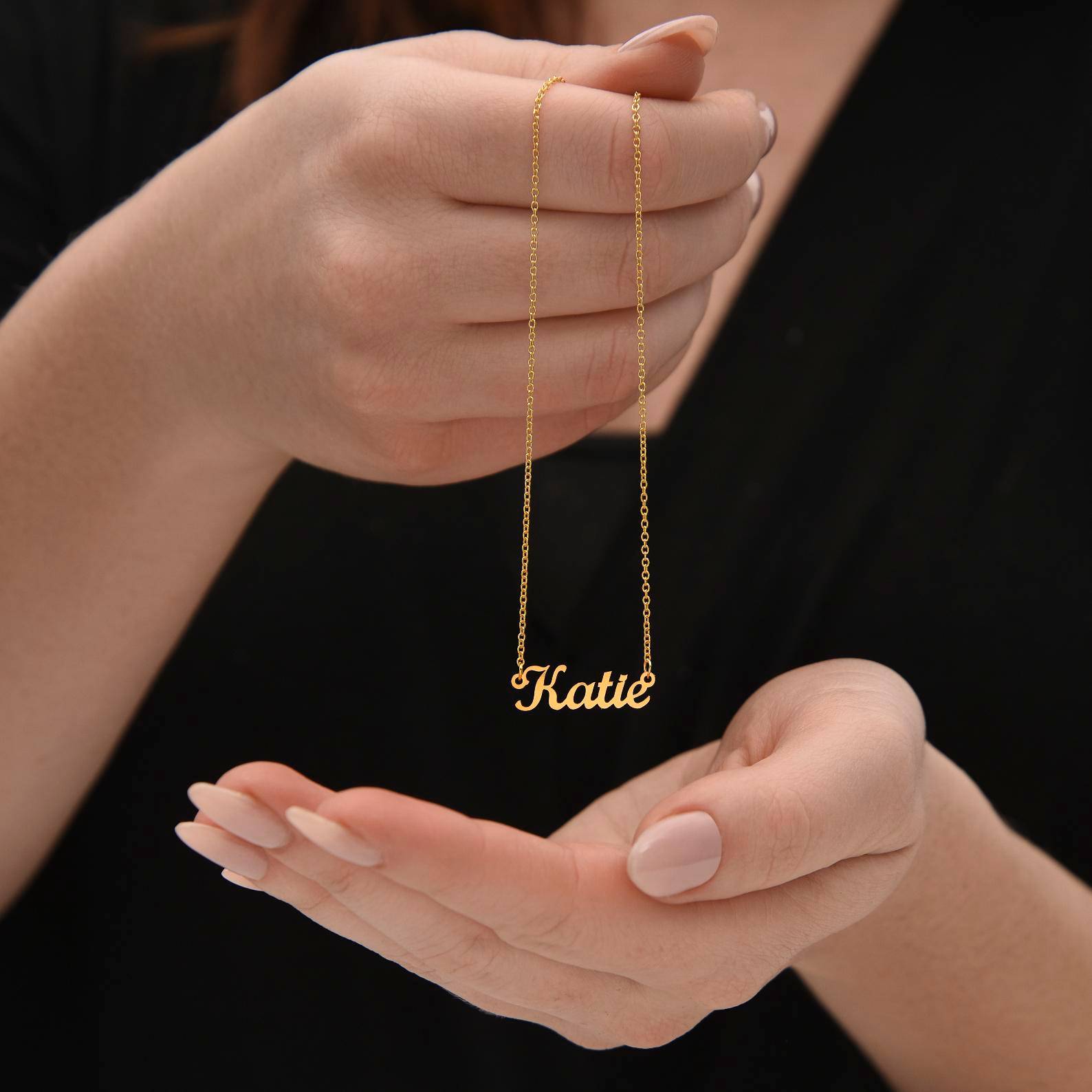 Custom Name Necklace in 18K Gold Plated Stainless Steel-2 product photo