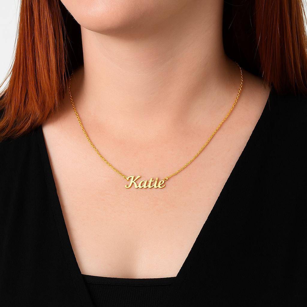 Custom Name Necklace in 18K Gold Plated Stainless Steel-1 product photo