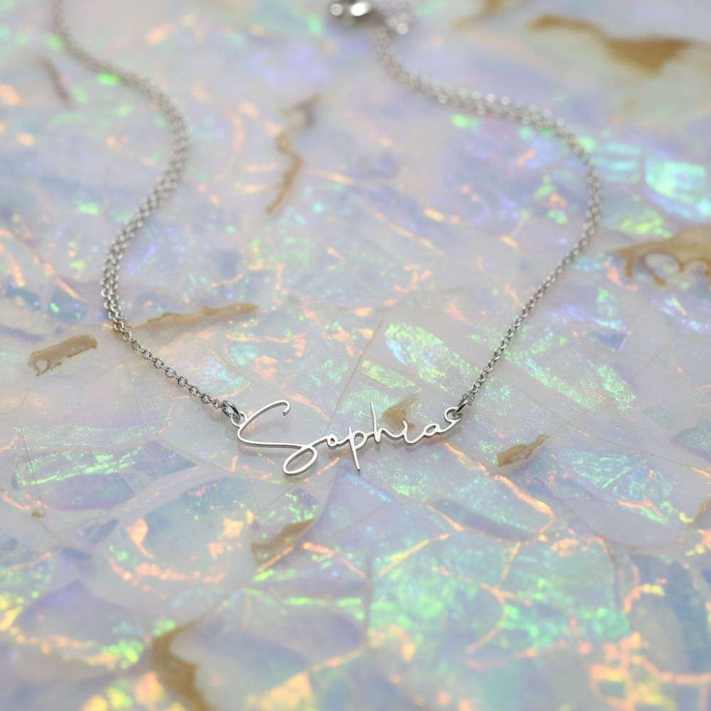 Signature Name Necklace in Stainless Steel-3 product photo