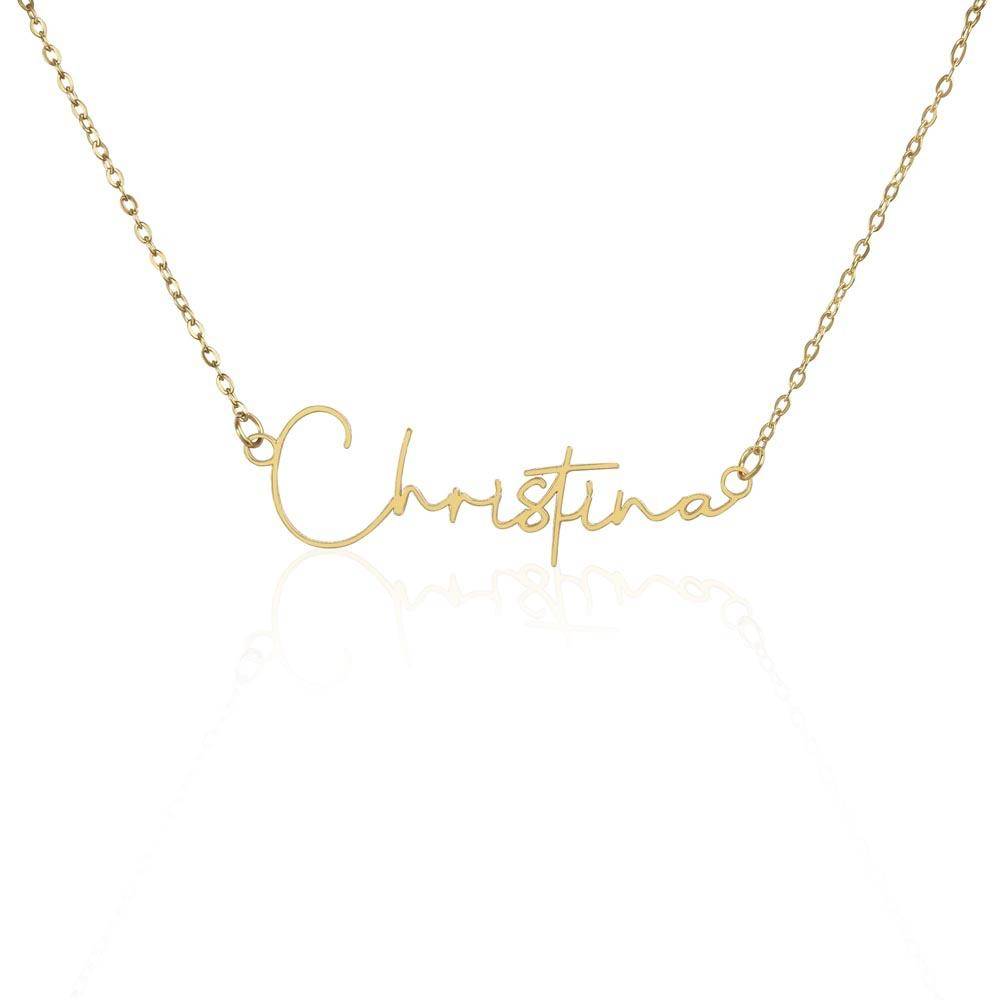 Signature Name Necklace in 18K over Stainless Steel-1 product photo