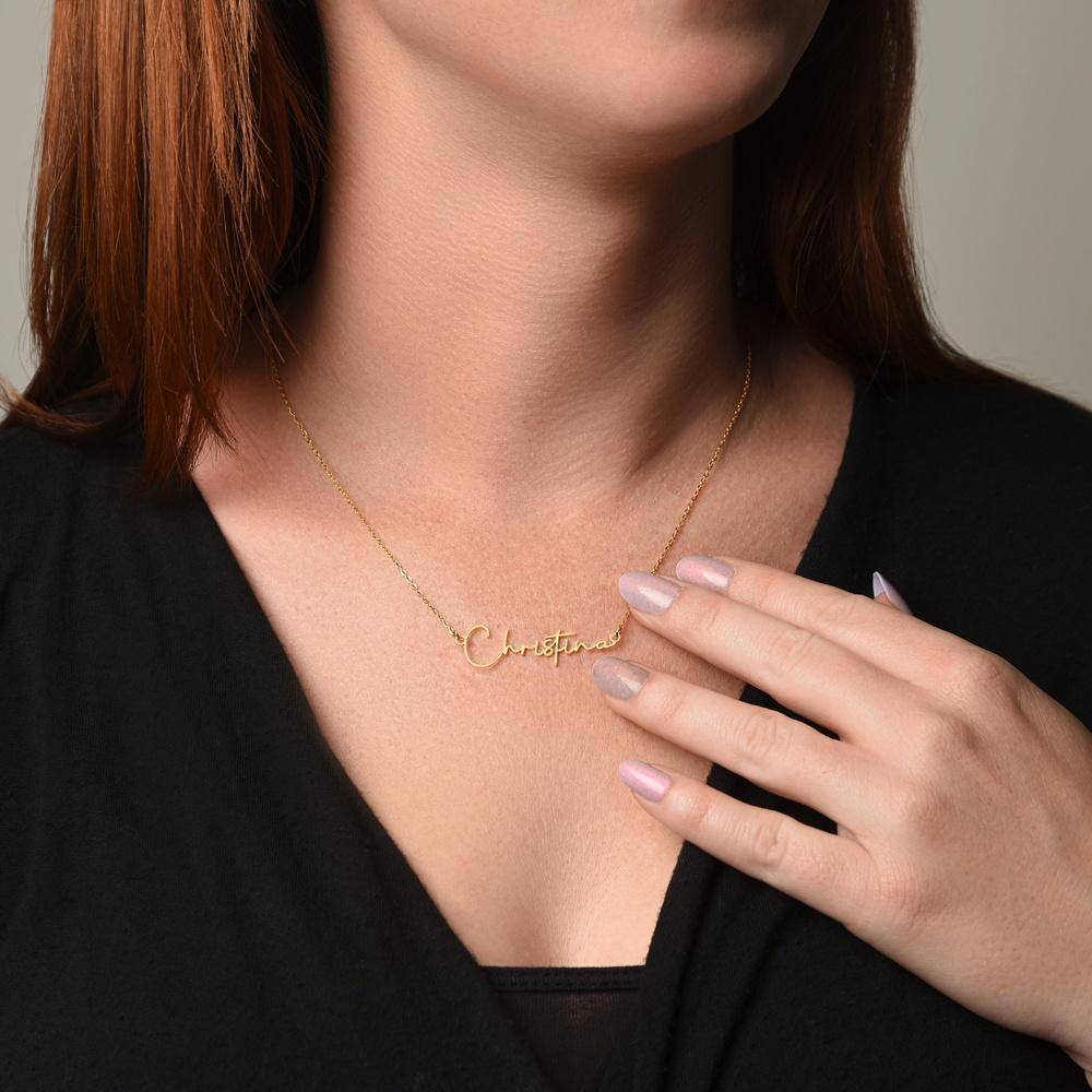 Signature Name Necklace in 18K over Stainless Steel-2 product photo