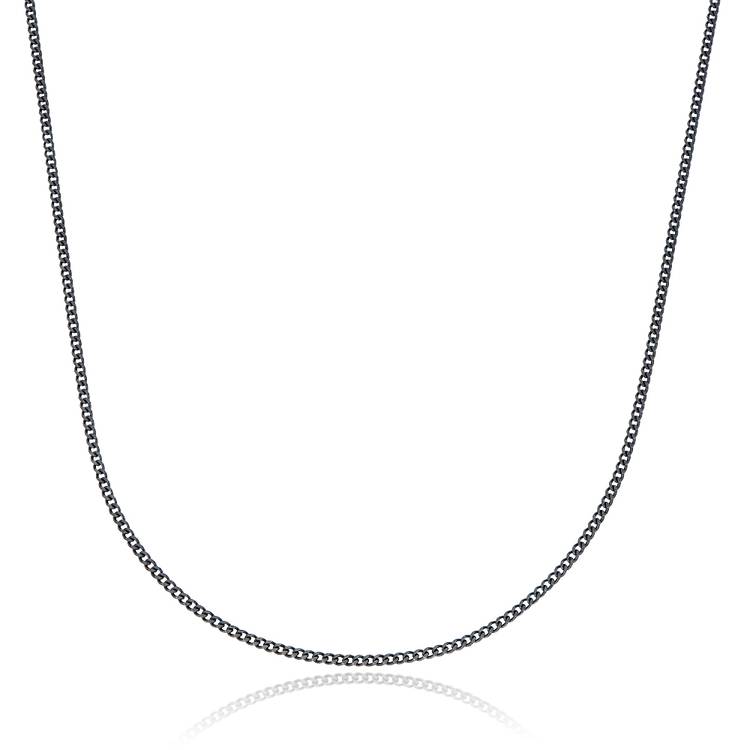 Silver Panzer Chain Oxidized Finish - My Name Necklace