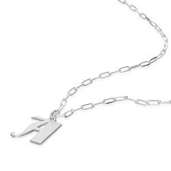 Spill the Tea Paperclip Initial Necklace in Sterling Silver