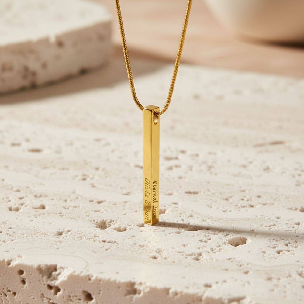 Stainless Steel 3D Bar in Gold Plating-1 product photo