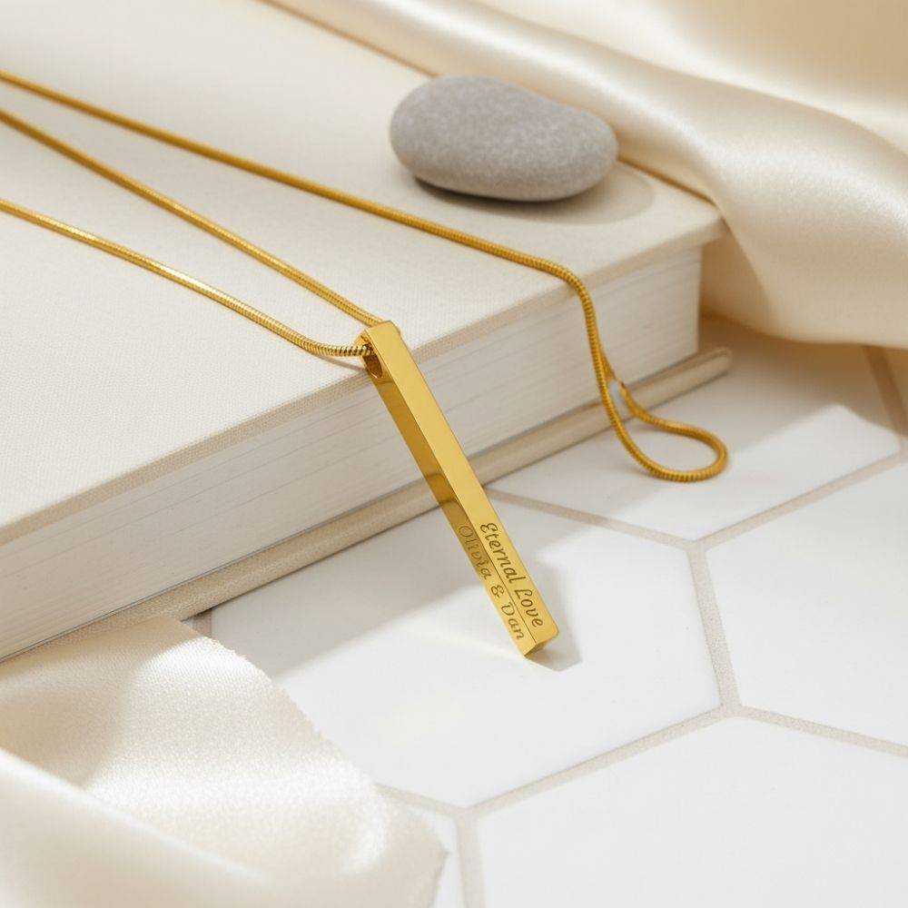 Stainless Steel 3D Bar in Gold Plating-2 product photo