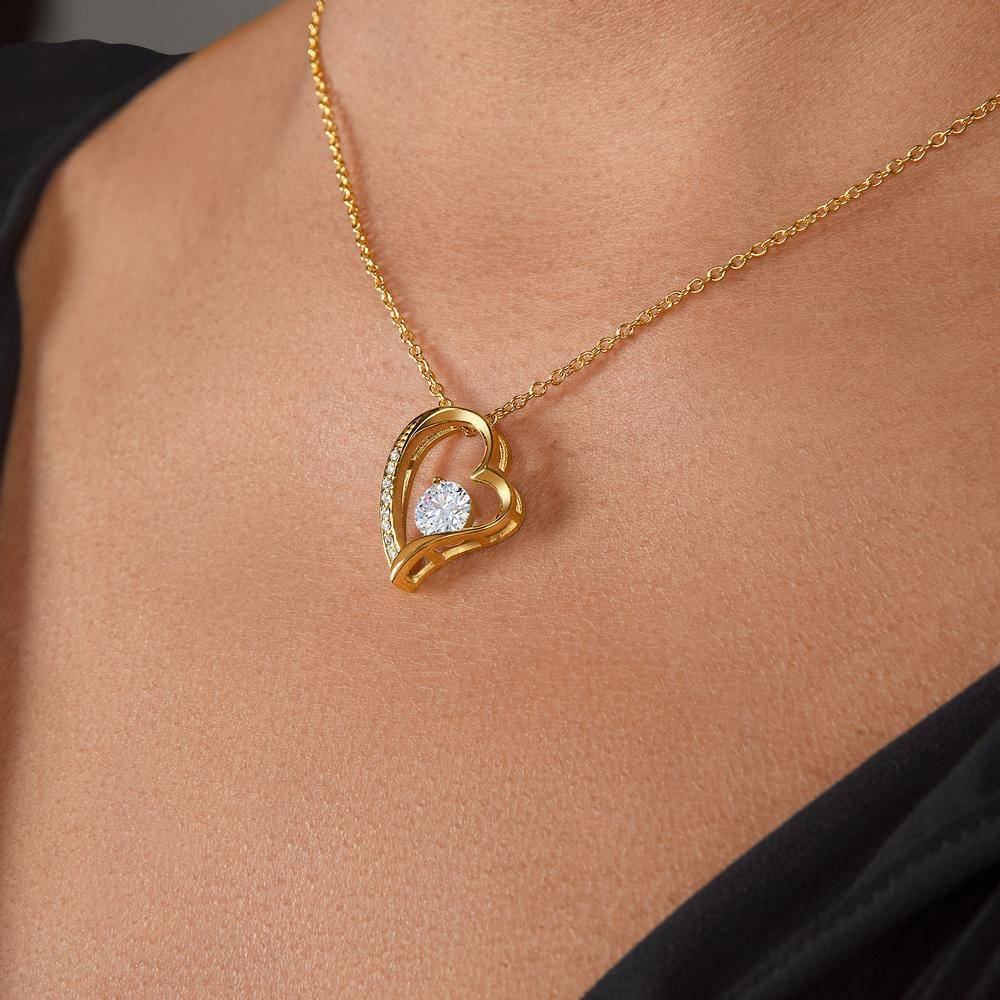 Stainless Steel Forever Love Necklace in Gold Plating-2 product photo