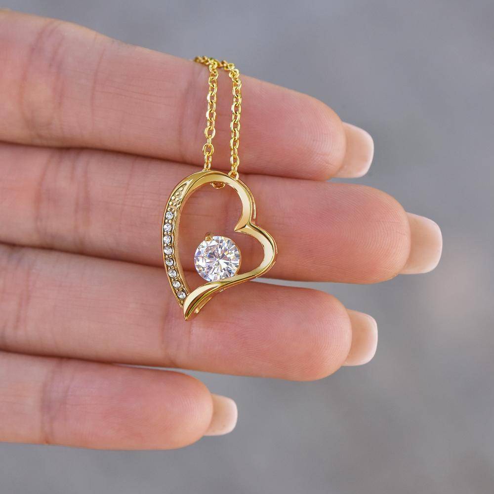 Stainless Steel Forever Love Necklace in Gold Plating-6 product photo