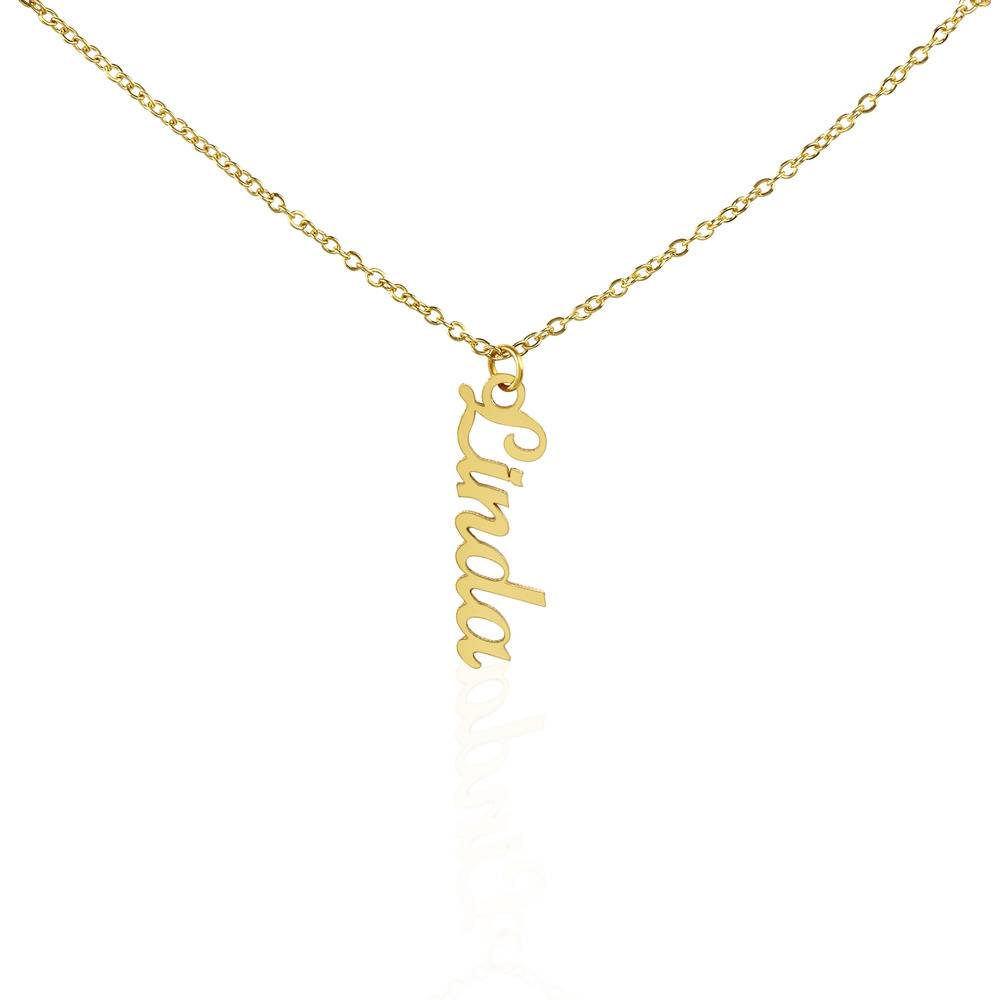 Stainless Steel Vertical Name Necklace in Gold Plating-3 product photo