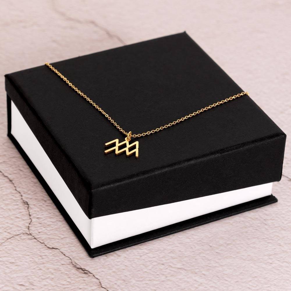 Stainless Steel Zodiac Symbol Necklace in Gold Plating-1 product photo