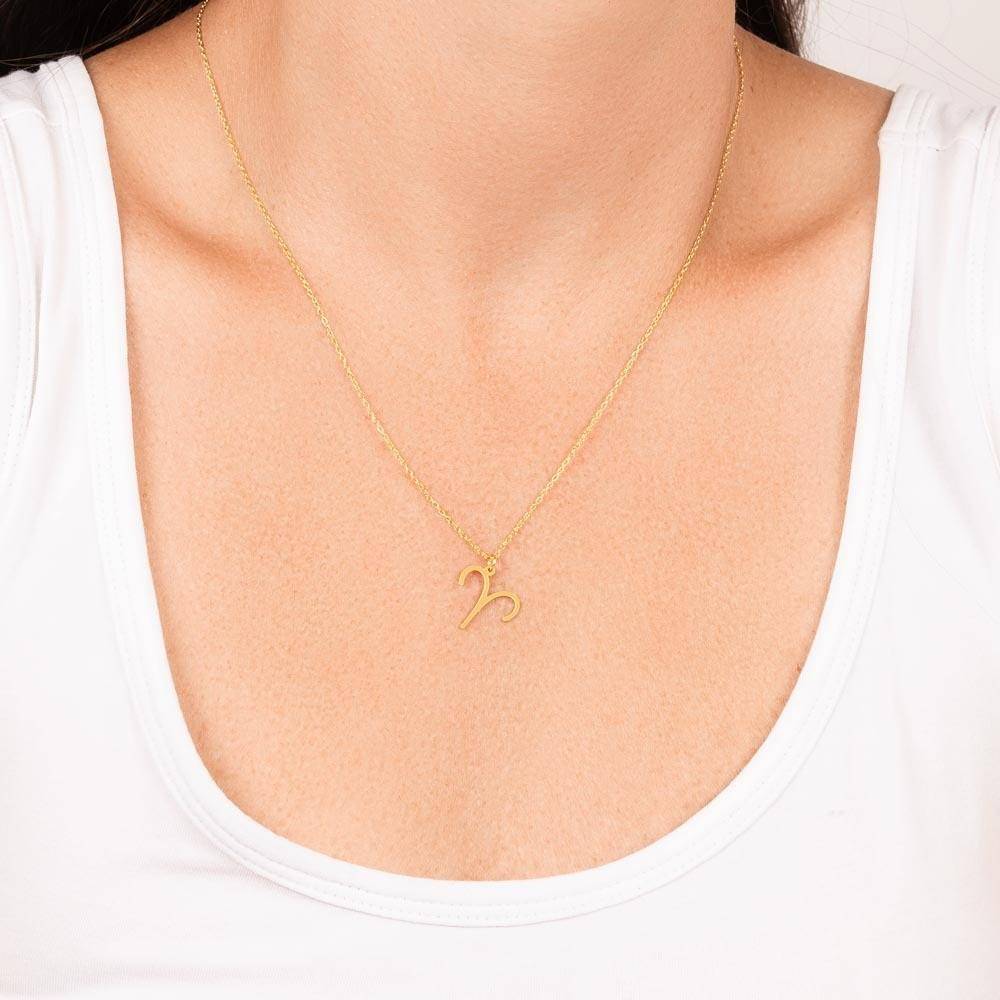 Stainless Steel Zodiac Symbol Necklace in Gold Plating-2 product photo