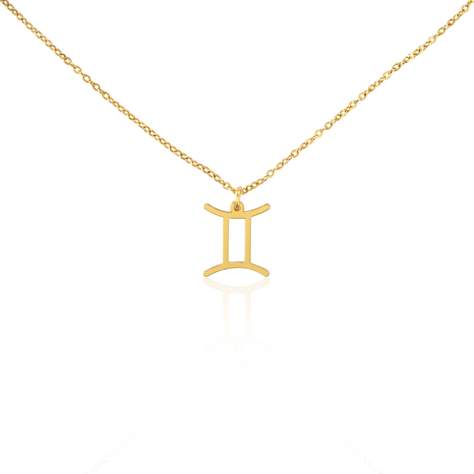 Stainless Steel Zodiac Symbol Necklace in Gold Plating-2 product photo