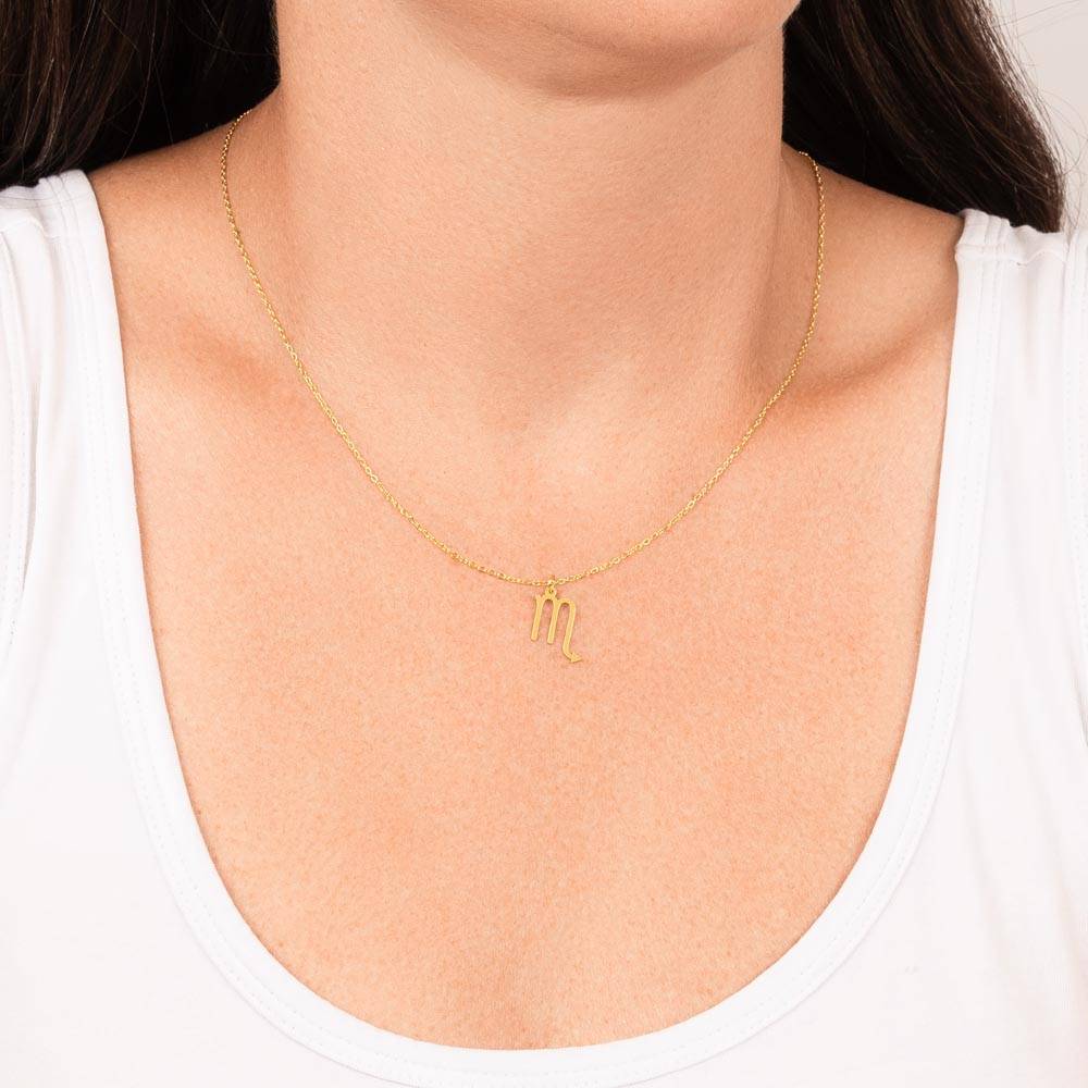 Stainless Steel Zodiac Symbol Necklace in Gold Plating-7 product photo