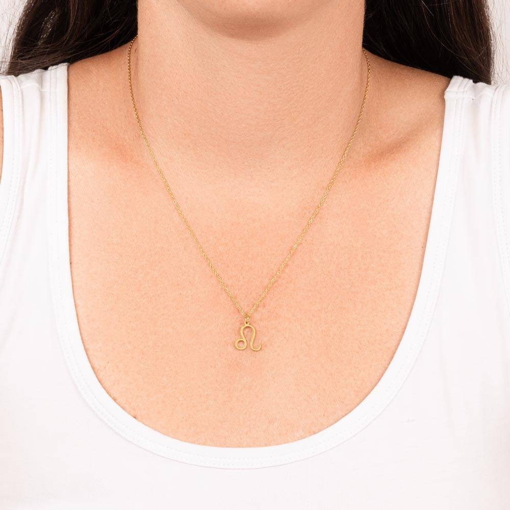 Stainless Steel Zodiac Symbol Necklace in Gold Plating-3 product photo