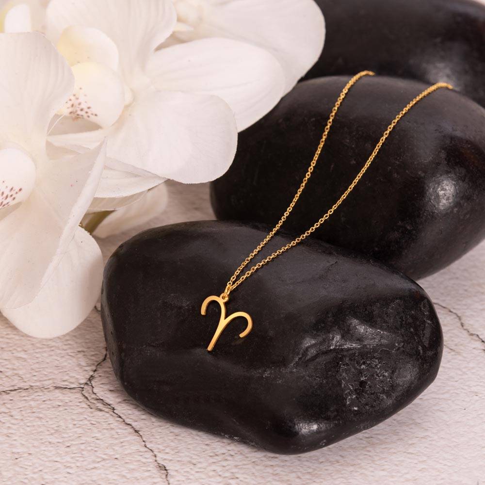 Stainless Steel Zodiac Symbol Necklace in Gold Plating-5 product photo