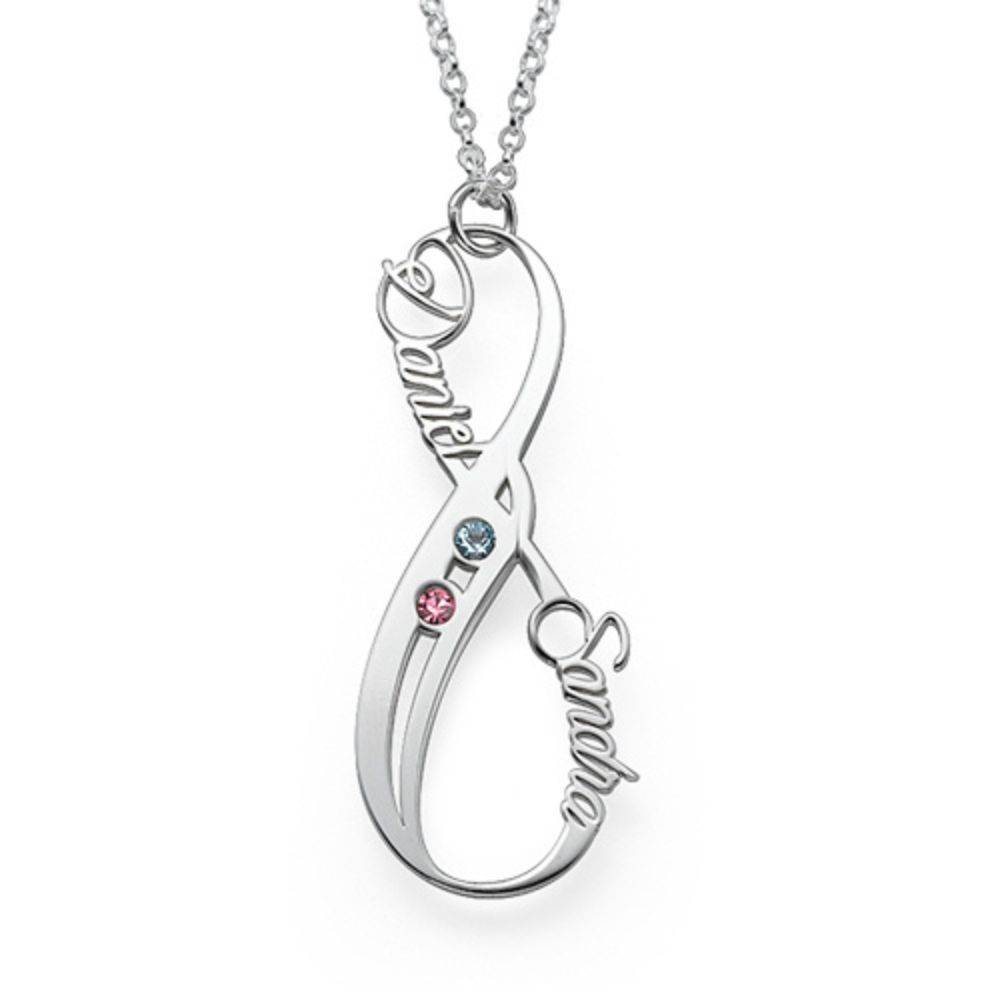 Divine Birthstone Infinity Name Necklace in Sterling Silver-3 product photo