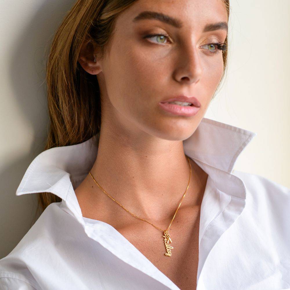 Bogota Vertical name Necklace - Gold-Plated-5 product photo