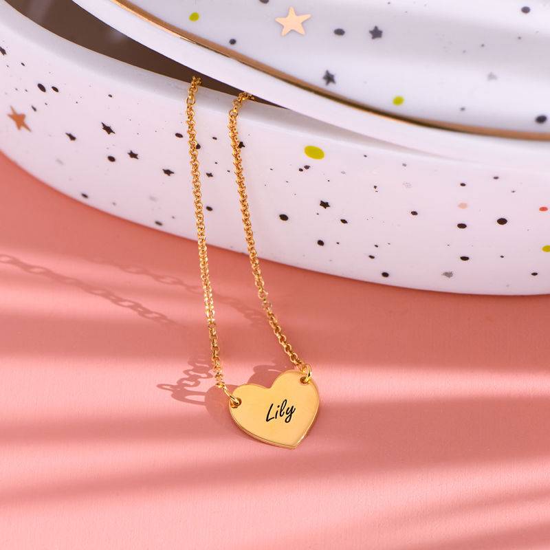 Classic Heart Name Necklace - 18K Gold-Plated-3 product photo