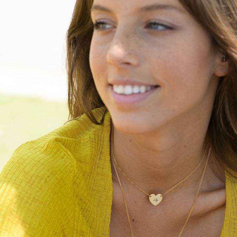 Classic Heart Name Necklace - 18K Gold-Plated-4 product photo