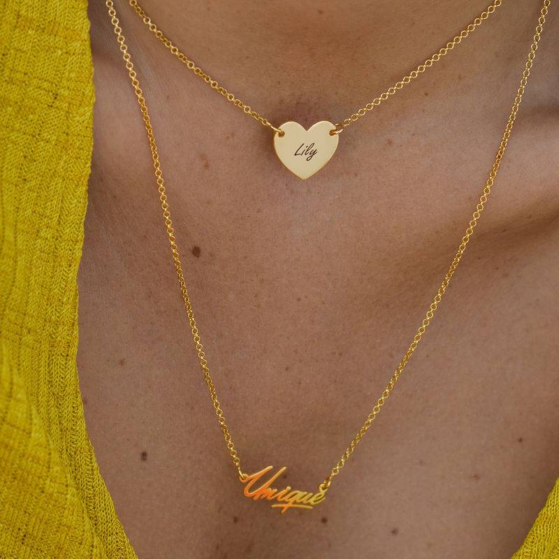 Classic Heart Name Necklace - 18K Gold-Plated-1 product photo
