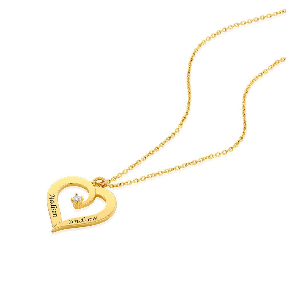 Sparkling Diamond Heart Necklace - 18K Gold-Plated-1 product photo