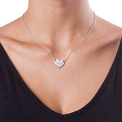 I Heart U Name Necklace in Sterling Silver-1 product photo