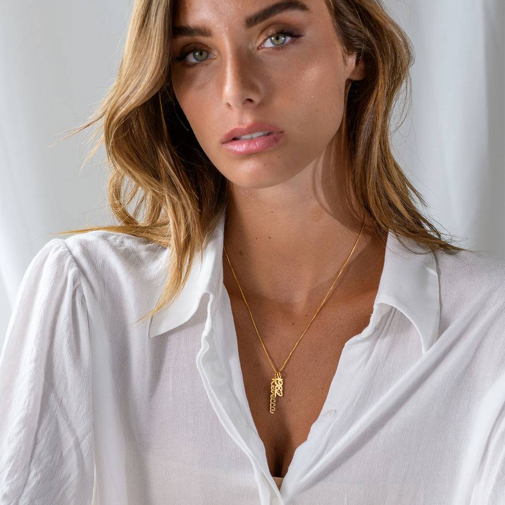 Bogota Vertical name Necklace - Gold-Plated-2 product photo